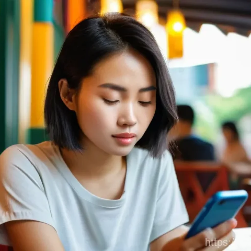 비판적 사고로 소셜 미디어 활용하기 - **Prompt:** A dynamic, thought-provoking image of a young Vietnamese woman (mid-20s, dressed in mode...