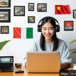 Home 18 미디어 콘텐츠의 목적 이해하기 - A vibrant modern online communication event scene showing diverse young adults engaging through mult...