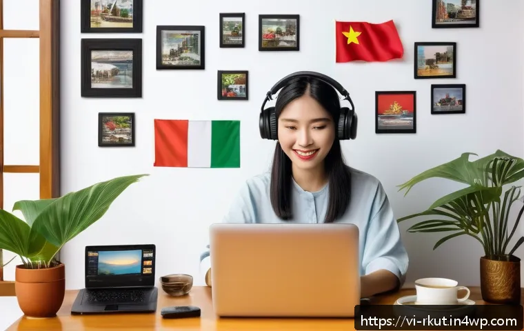 미디어 콘텐츠의 목적 이해하기 - A vibrant modern online communication event scene showing diverse young adults engaging through mult...